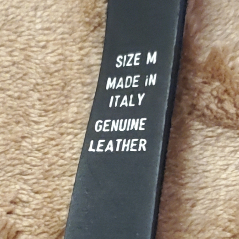 Black Suede Rodeo Boho Genuine Leather Belt Medium Made In Italy - Picture 7 of 13